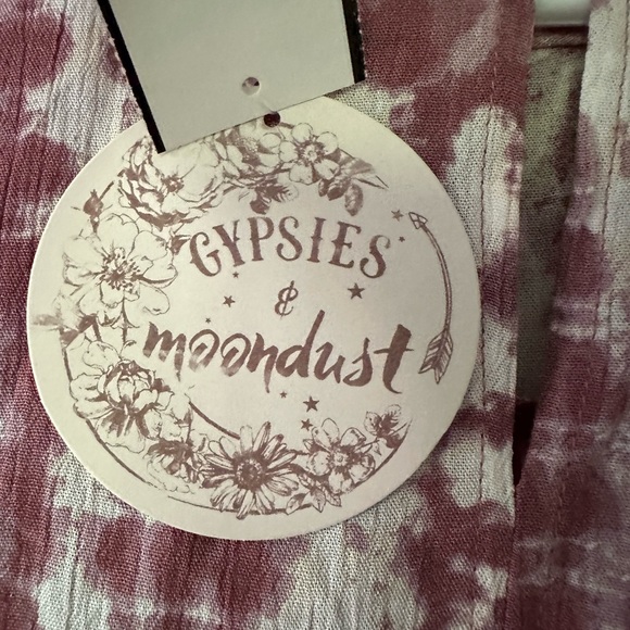 Womens Gypsies & Moondust Tie-dye Top Blouse Boho Shirt Size L Pink & White NWT - Picture 9 of 10